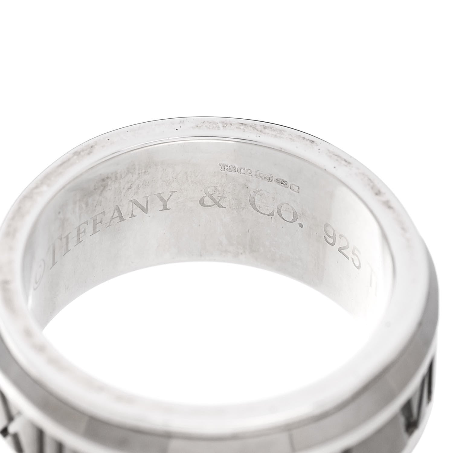 Tiffany Sterling Silver Titanium Atlas Band Ring 50 5.5 5 of 6