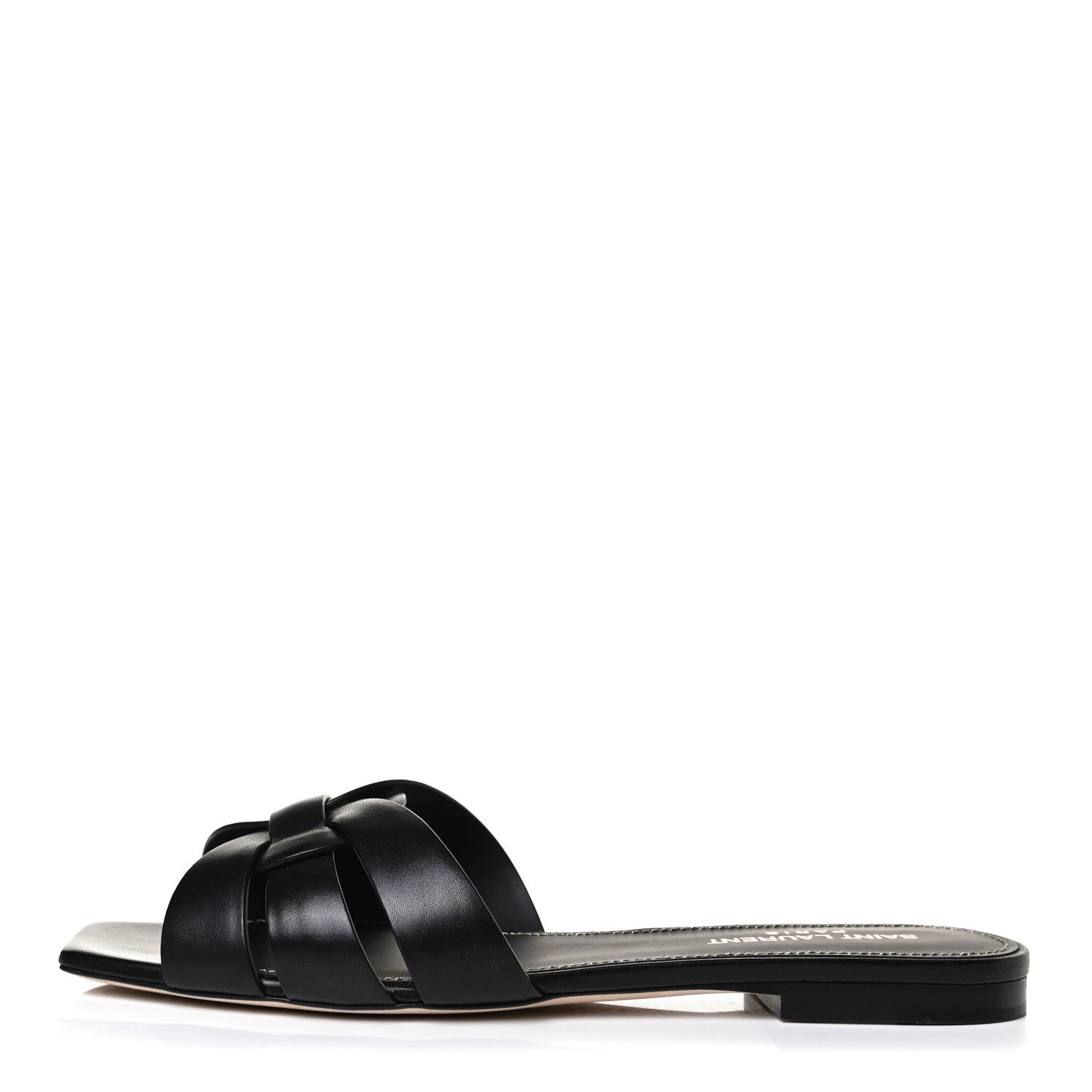 Saint Laurent Calfskin Nu Pied 05 Slide Sandals 38 Black 1 of 12
