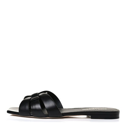 Saint Laurent Calfskin Nu Pied 05 Slide Sandals 38 Black 1 of 12