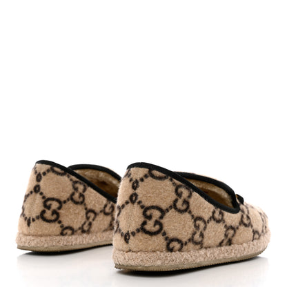 Gucci Covered Wool GG Monogram Womens Fria Horsebit Loafers 36.5 Beige Ebony Black Butterscotch 4 of 8