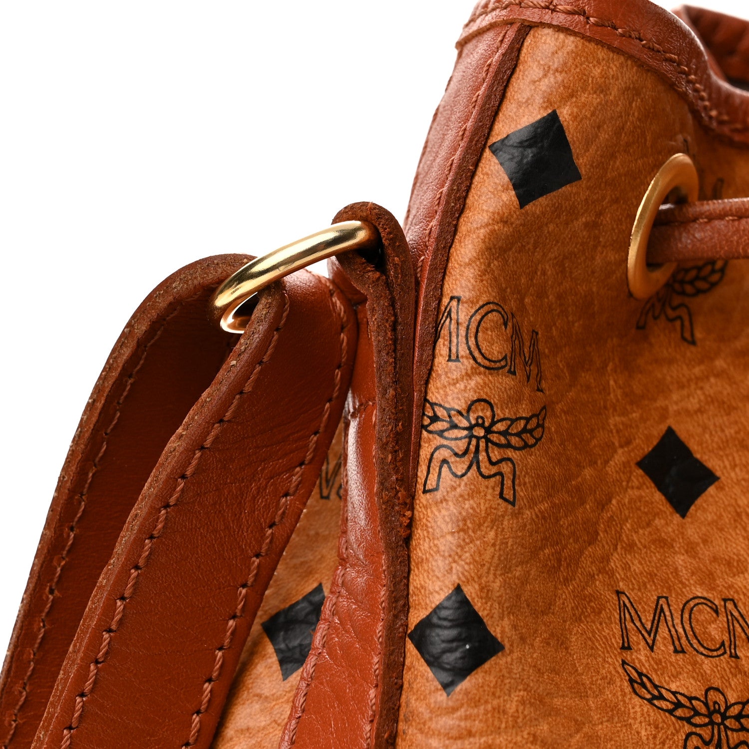 MCM Visetos Essential Drawstring Bag Cognac 10 of 14