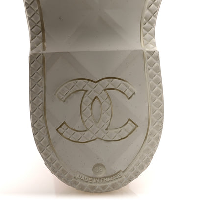 Chanel Caoutchouk CC High Boots 38 Light Pink White 7 of 8