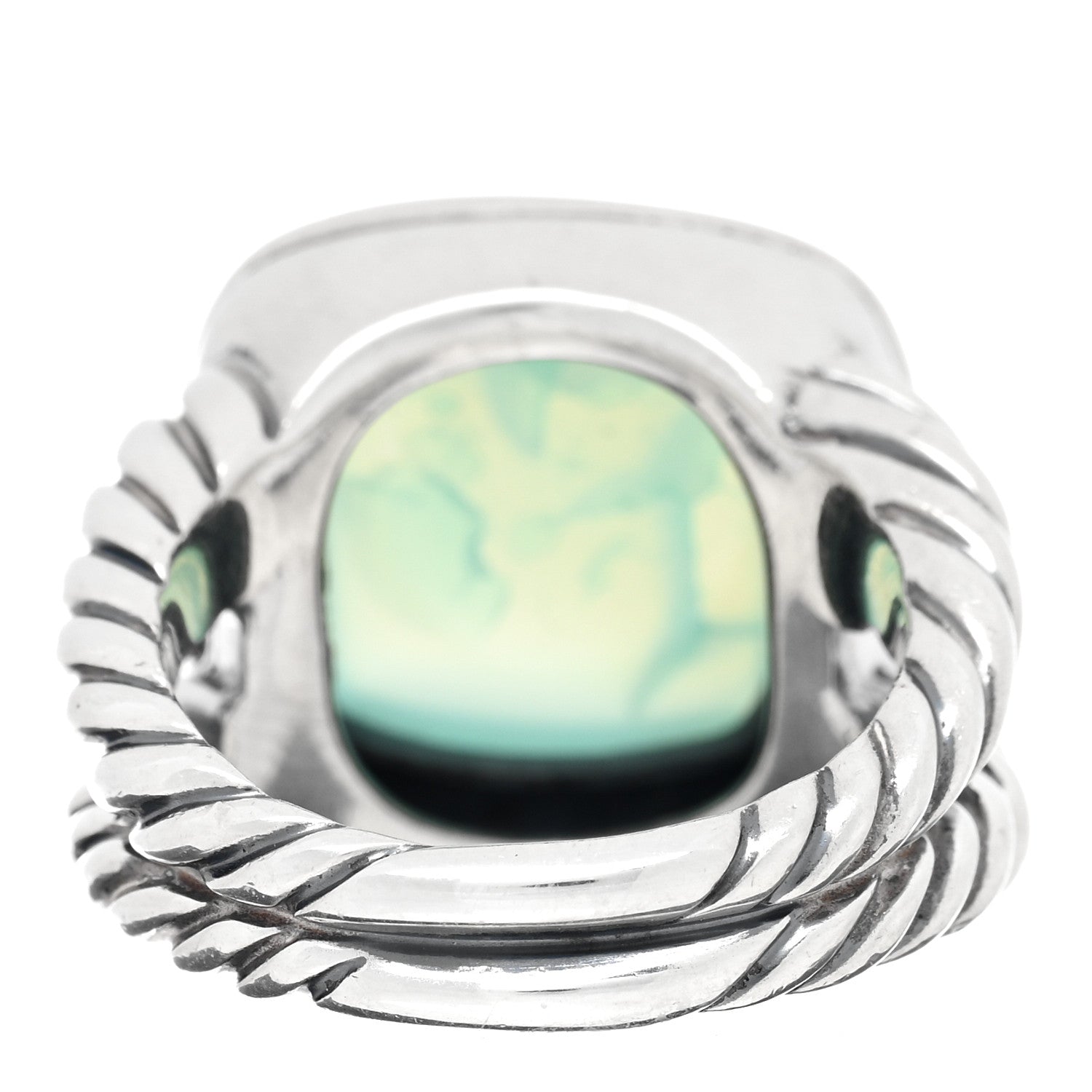 David Yurman Sterling Silver Chalcedony 14mm Albion Ring 55 7.25 3 of 4