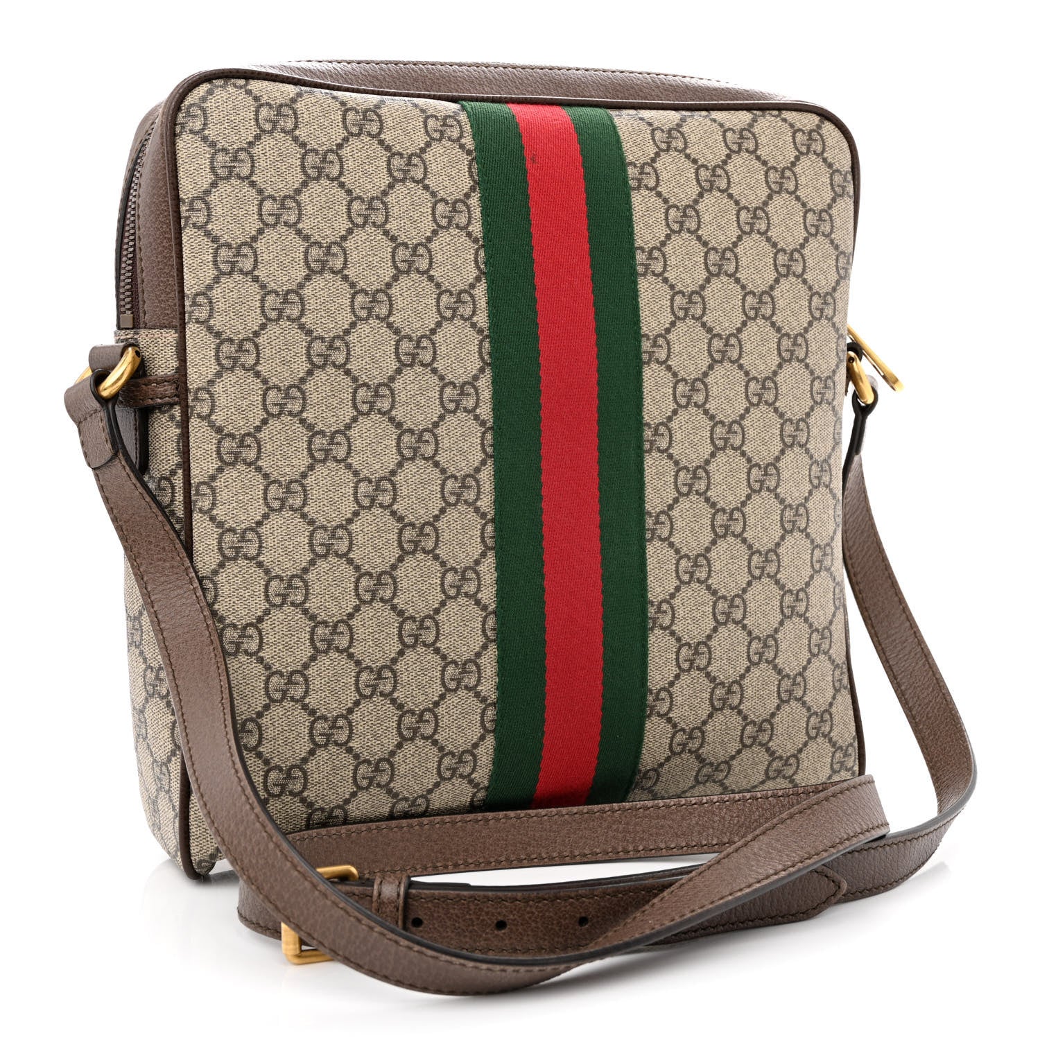 Gucci GG Supreme Monogram Web Medium Ophidia Messenger Bag Brown 3 of 11