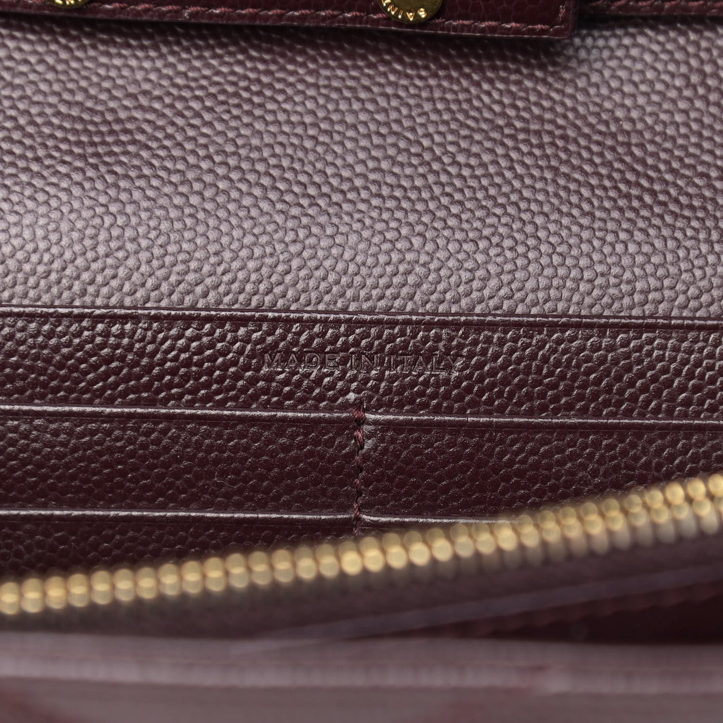 Grain De Poudre Matelasse Chevron Monogram Chain Wallet Palissandre