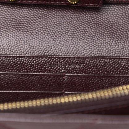 Saint Laurent Grain De Poudre Matelasse Chevron Monogram Chain Wallet Palissandre 7 of 15
