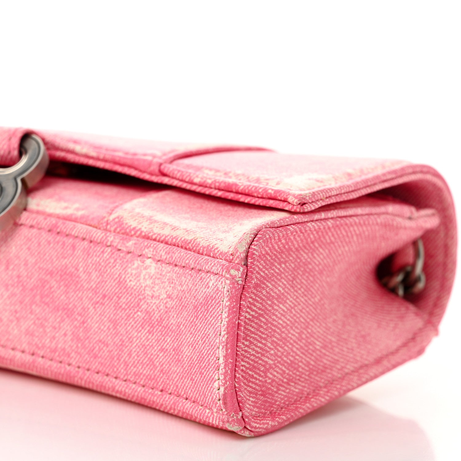 Balenciaga Nappa Denim Printed Hourglass Chain Bag Denim Pink 9 of 9