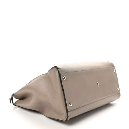 Fendi Vitello Seta Plexiglass Granite Large Peekaboo Iconic Satchel Tortora 4 of 10