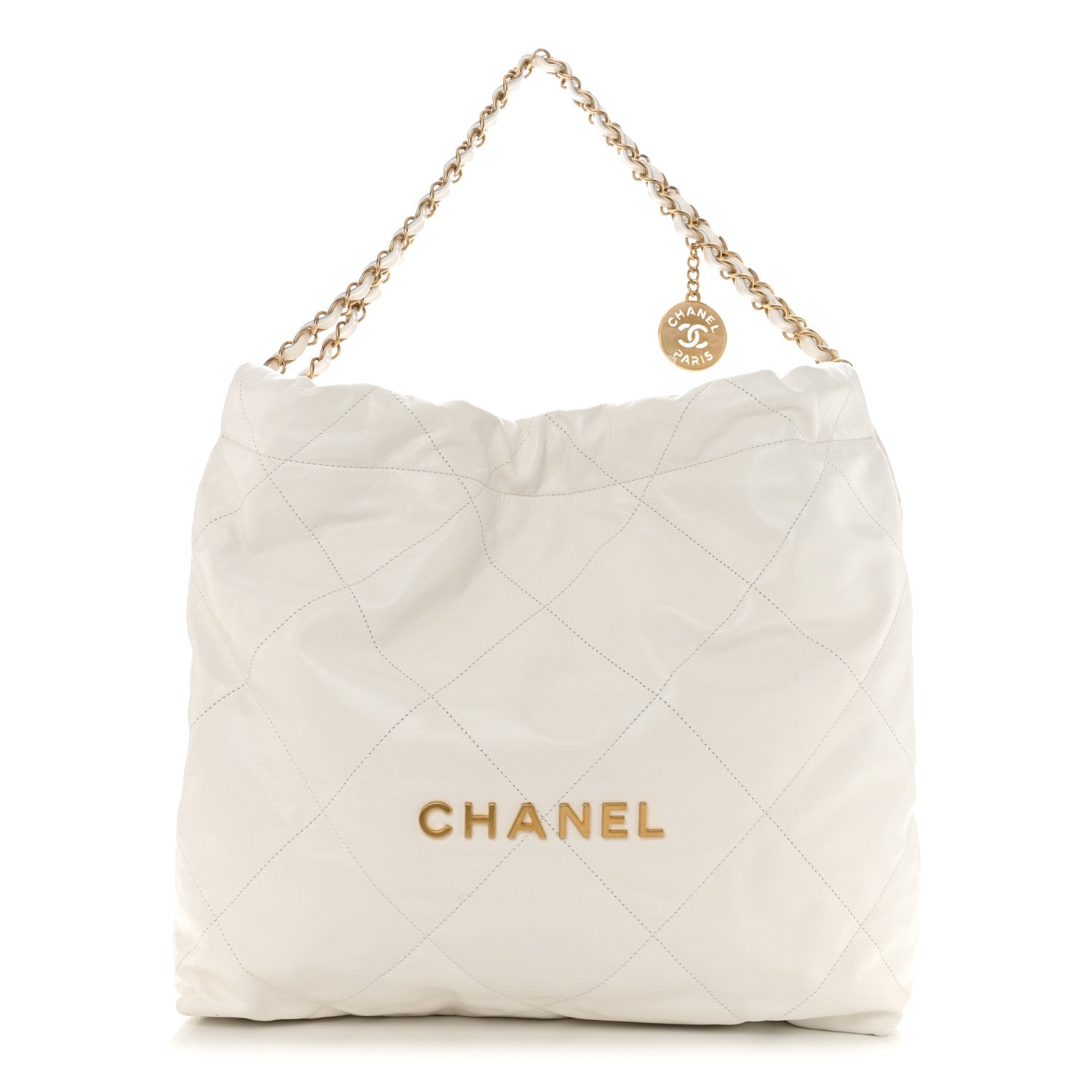 Chanel Shiny Calfskin Quilted Chanel 22 White 1 of 12