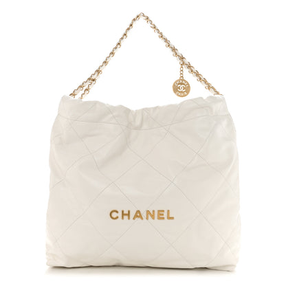 Chanel Shiny Calfskin Quilted Chanel 22 White 1 of 12