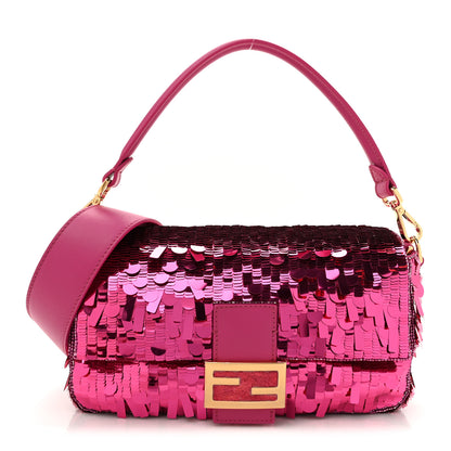 Fendi Sequin Paillettes Vitello Grace Sex and the City Baguette Ciclamino Pilar 1 of 10
