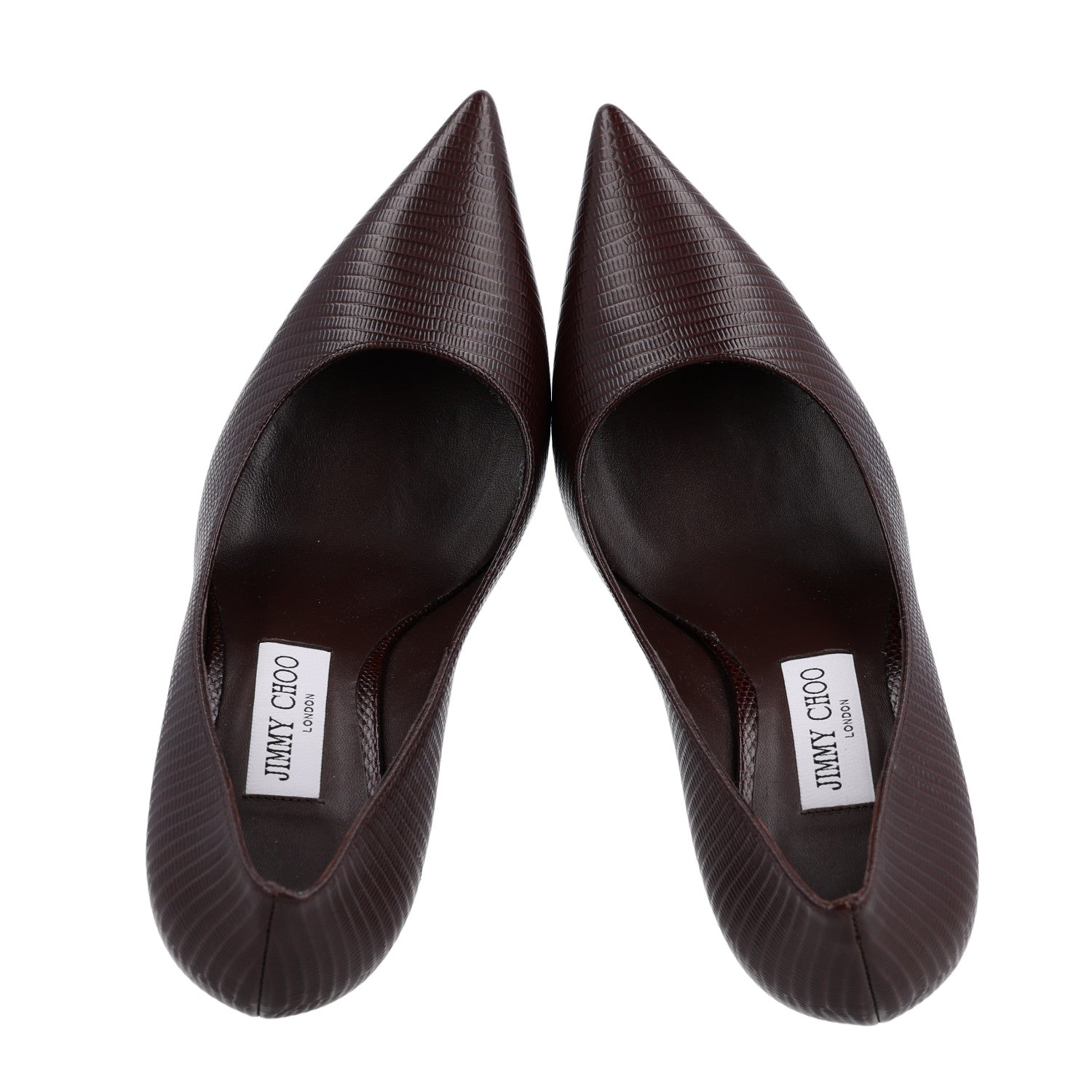 Jimmy Choo Calfskin Lizard Embossed Romy 85 Pumps 39 Brown 2 of 9