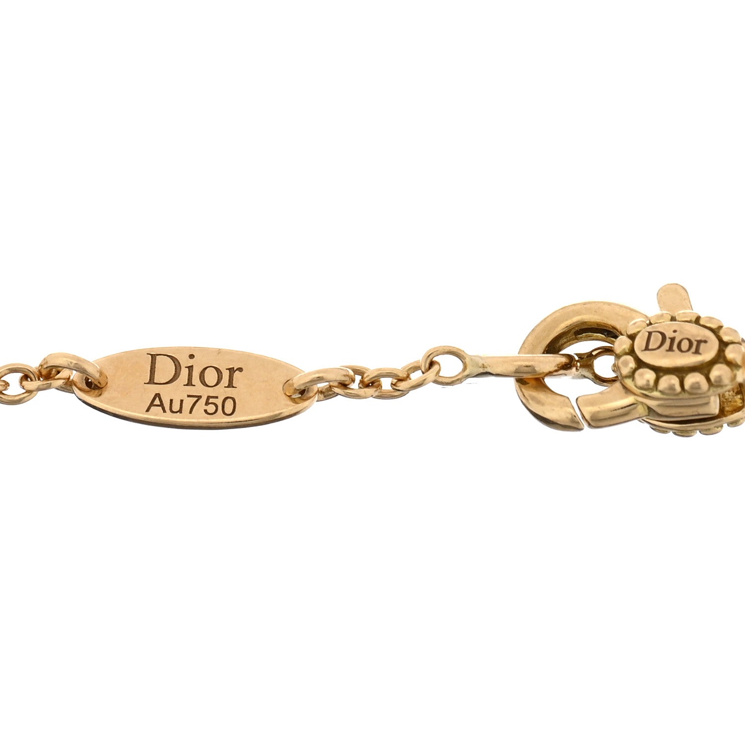 Christian Dior 18K Yellow Gold Diamond Mother of Pearl Rose Des Vents Bracelet 3 of 3
