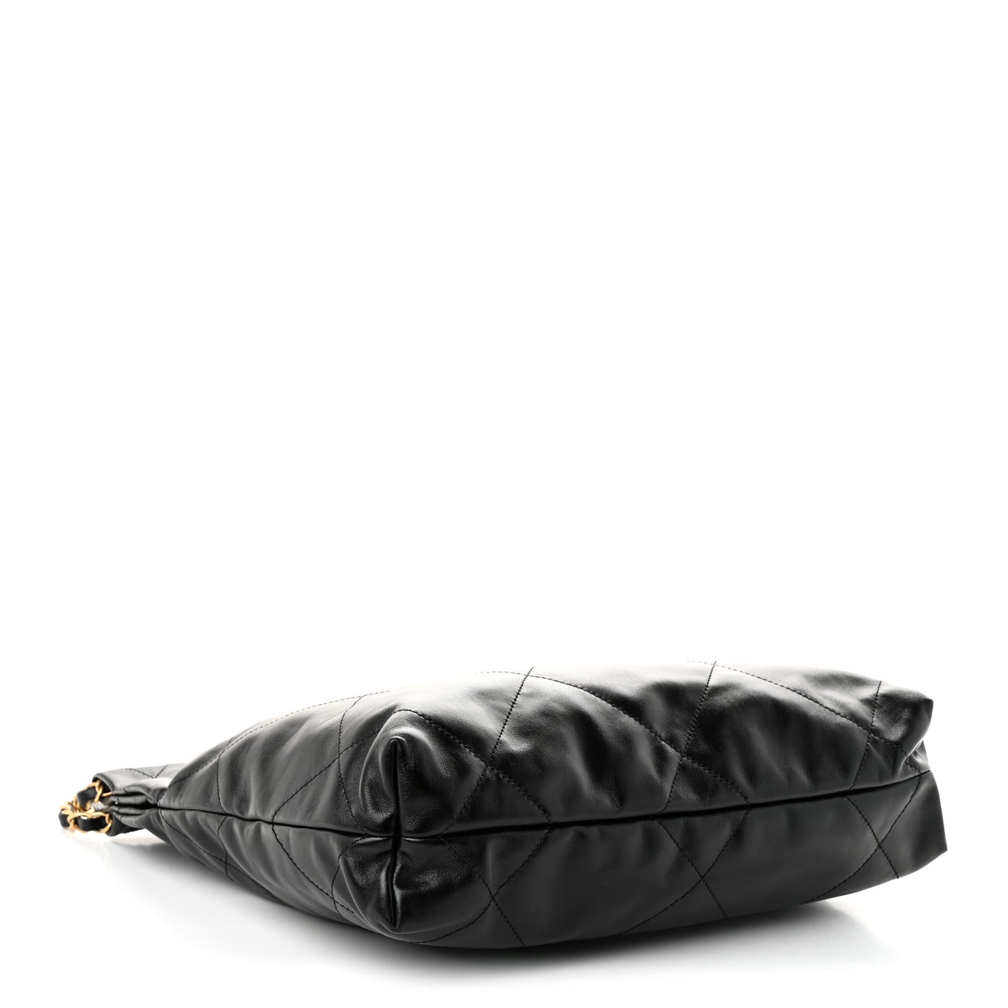 Shiny Calfskin Quilted Small Chanel 22 Black
