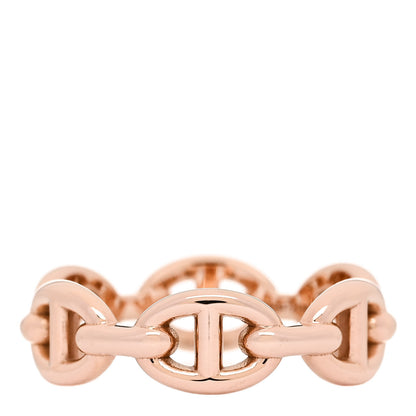Hermes 18K Rose Gold PM Chaine D'Ancre Enchainee Ring 51 5.75 3 of 9