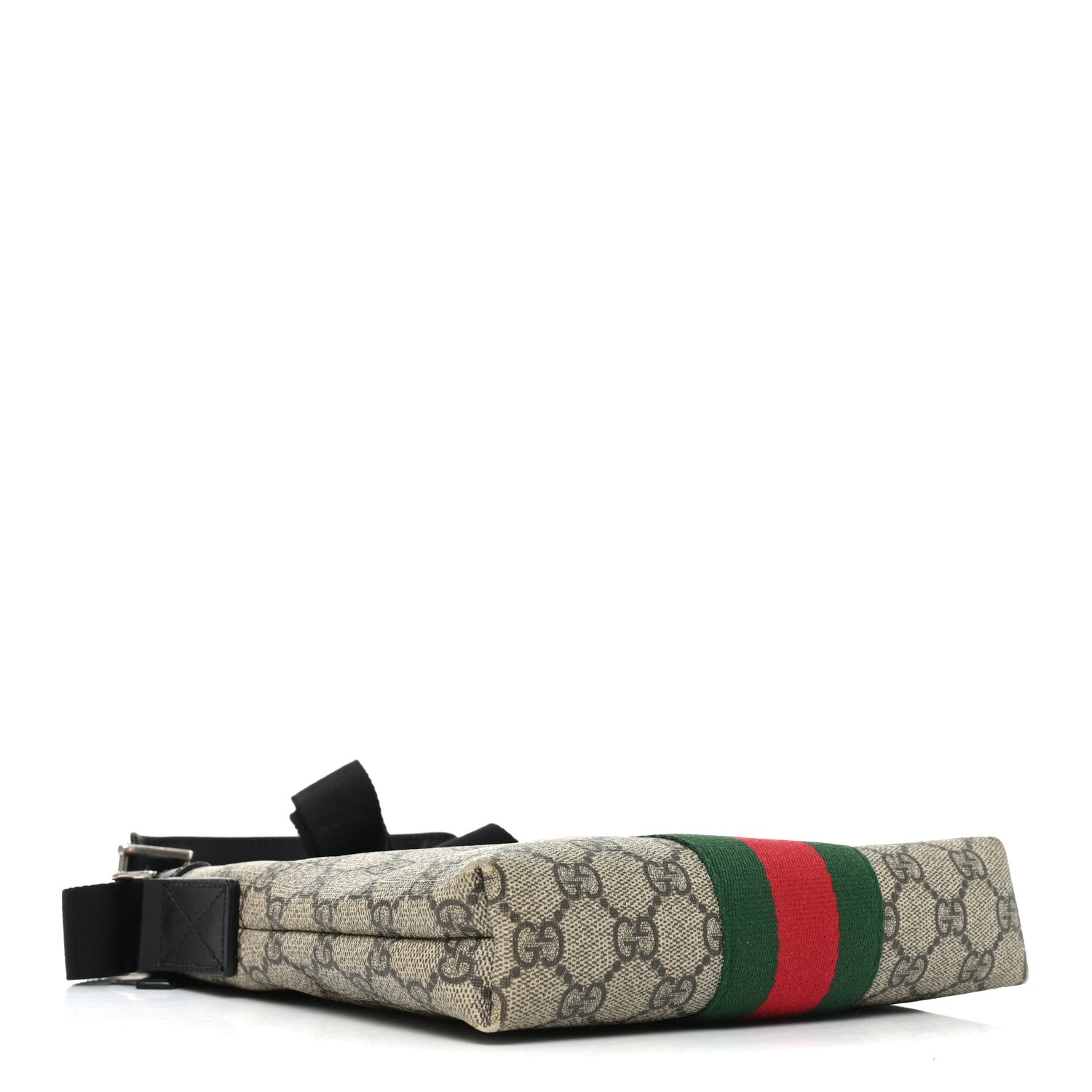 Gucci GG Supreme Monogram Web Messenger Bag Black 4 of 11