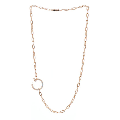Cartier 18K Pink Gold Diamond Juste Un Clou Chain Necklace 3 of 5
