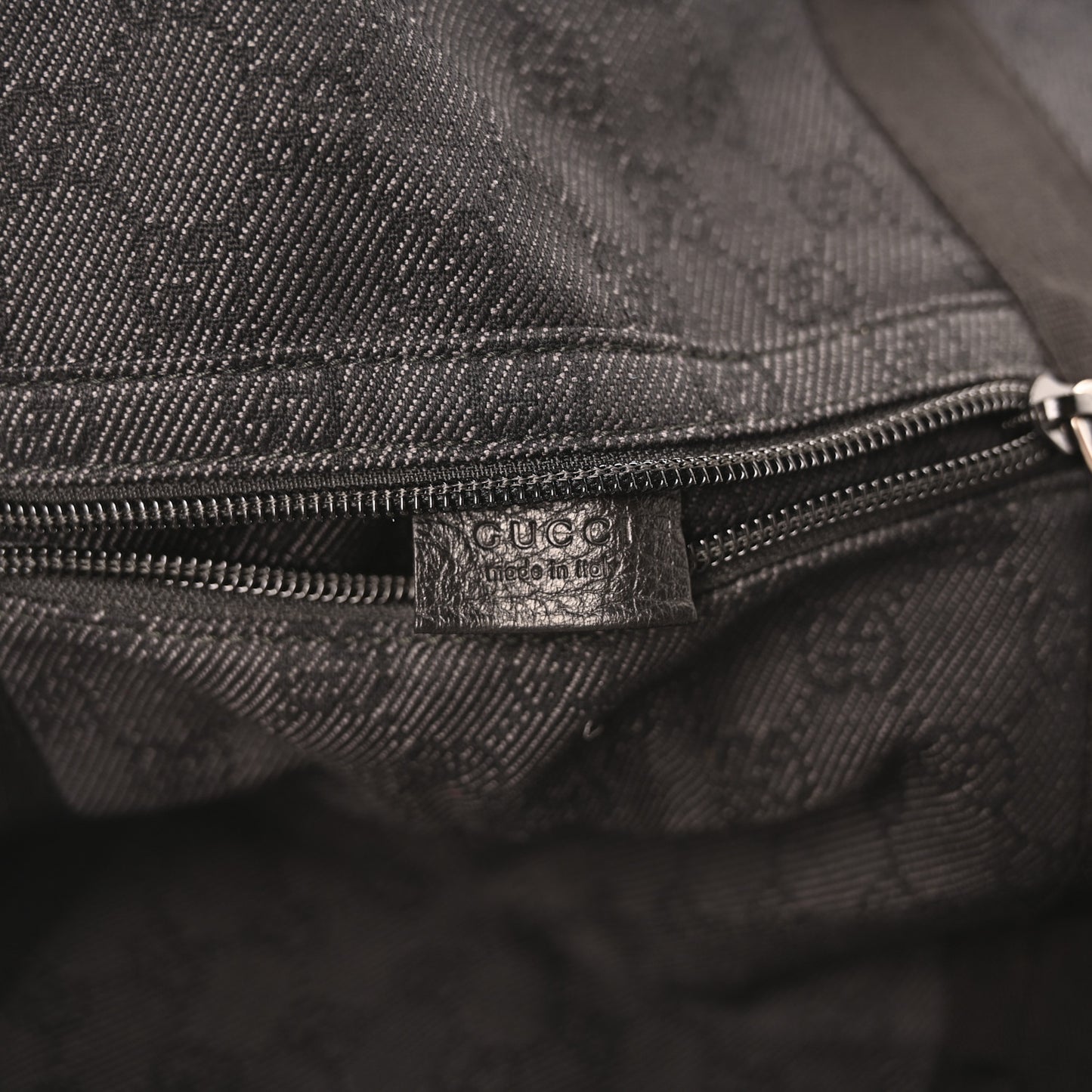 Denim Monogram Large Collapsible Travel Tote Black