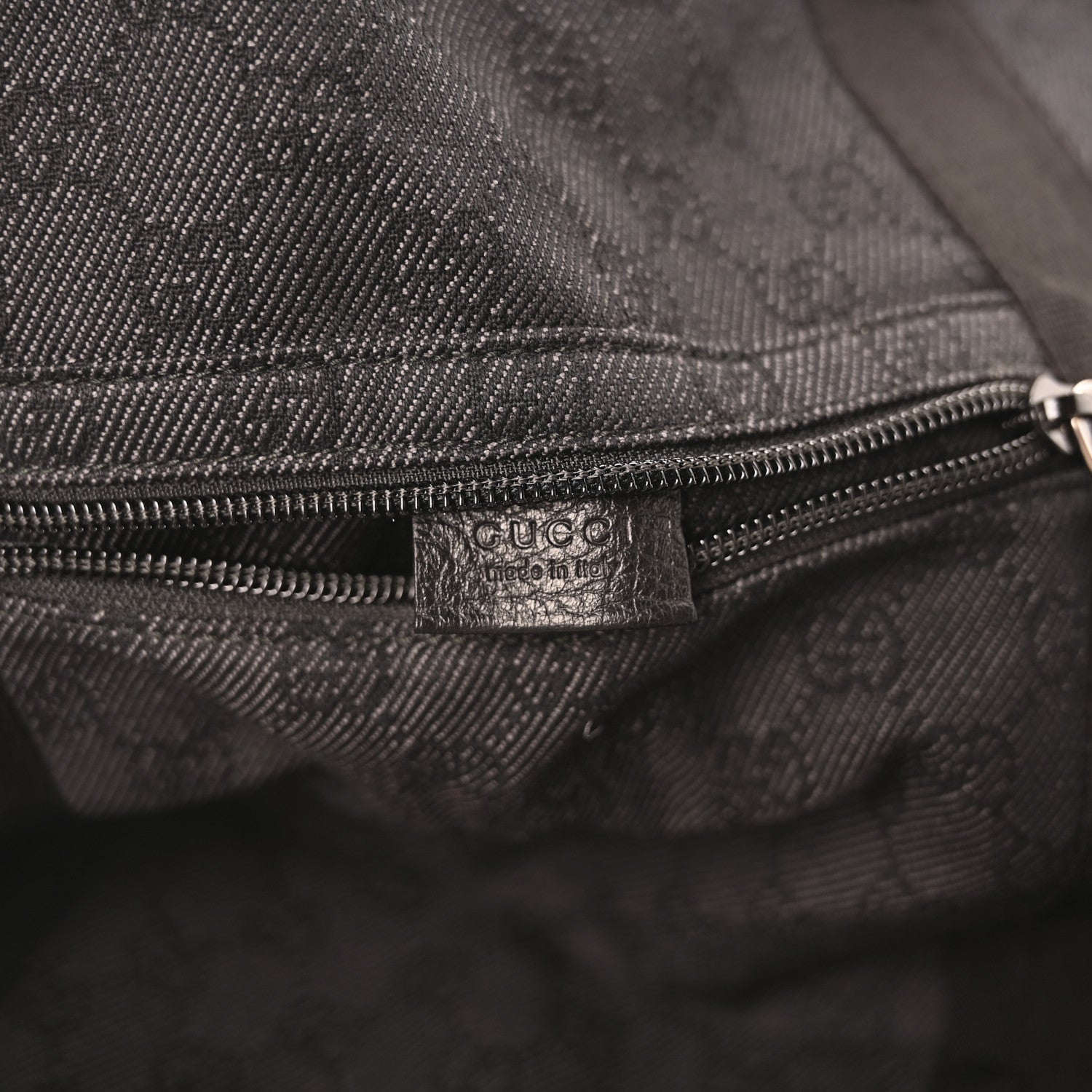 Gucci Denim Monogram Large Collapsible Travel Tote Black 6 of 10