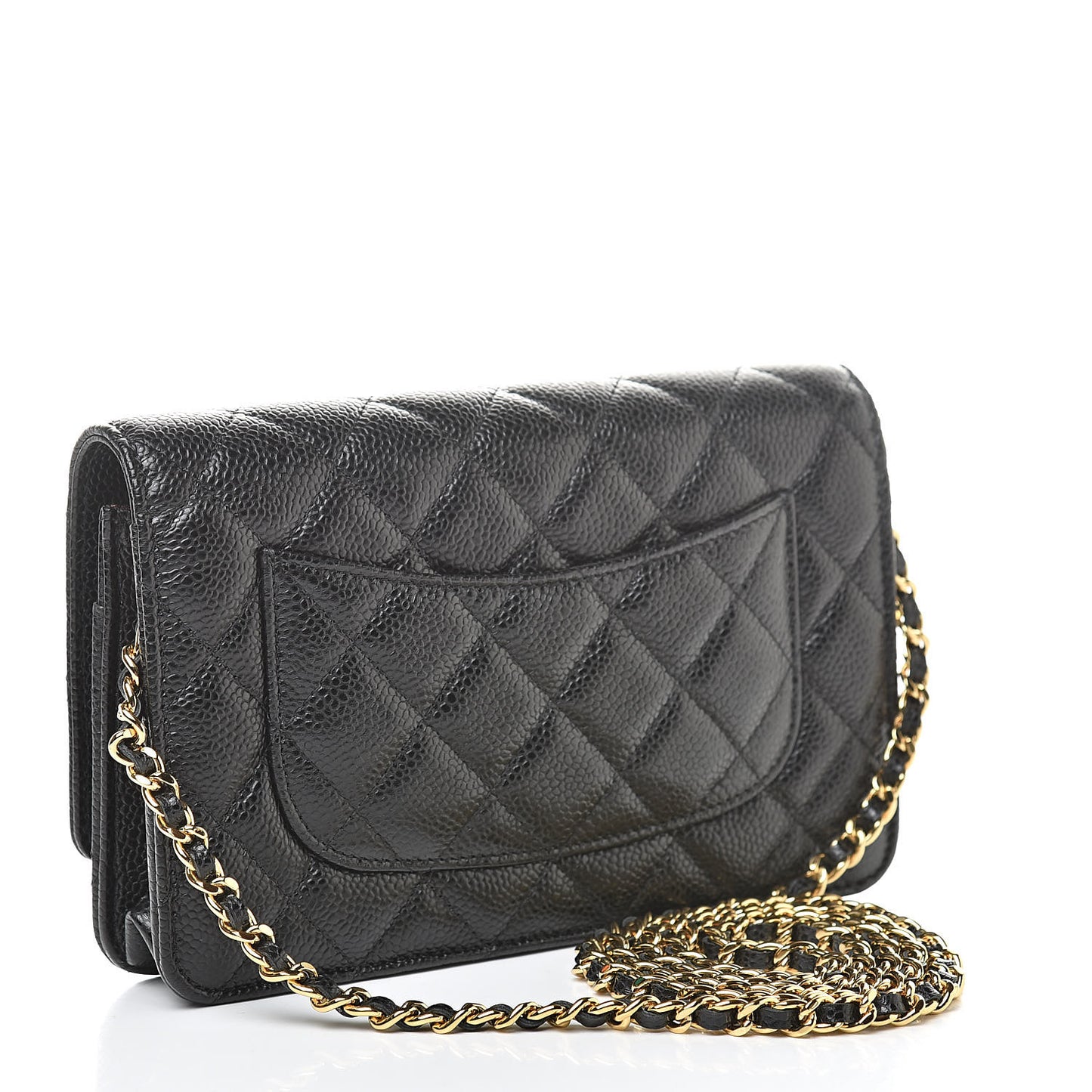 Caviar Quilted Wallet On Chain WOC Black