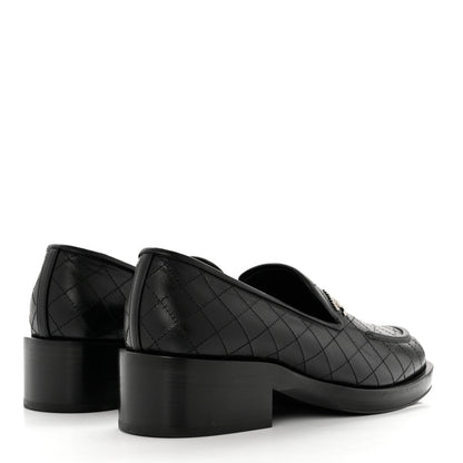 Chanel Calfskin Stitched CC Loafers 39 Black 4 of 8