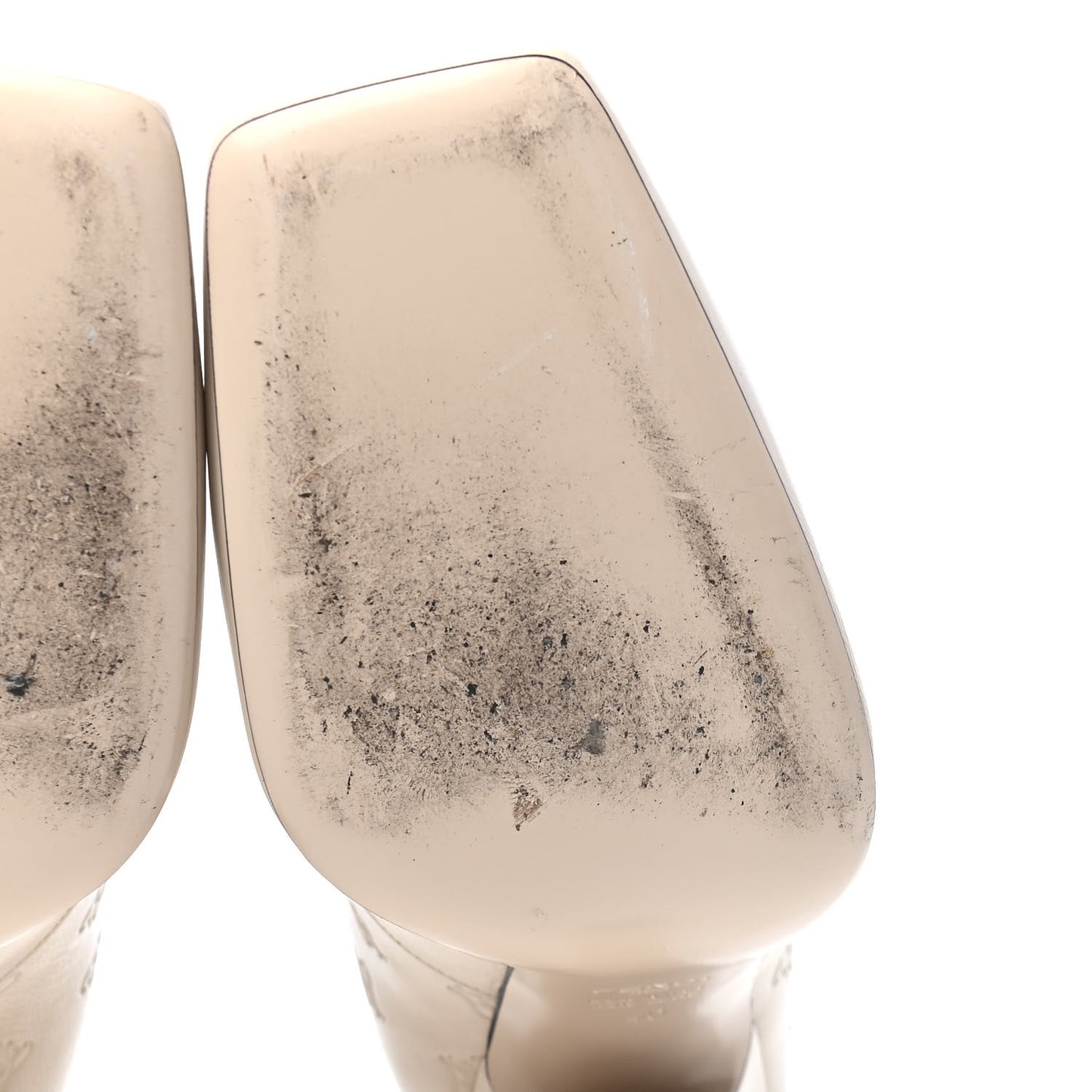 Vitello Karligraphy Embossed FFreedom High Heel Ankle Boots 40 White