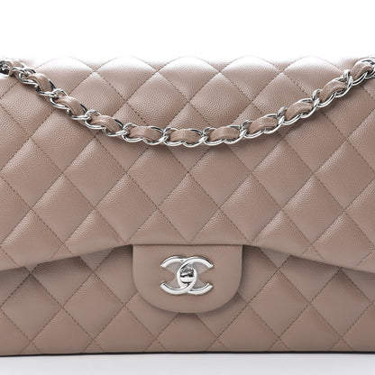 Chanel Caviar Quilted Jumbo Double Flap Dark Beige 8 of 11