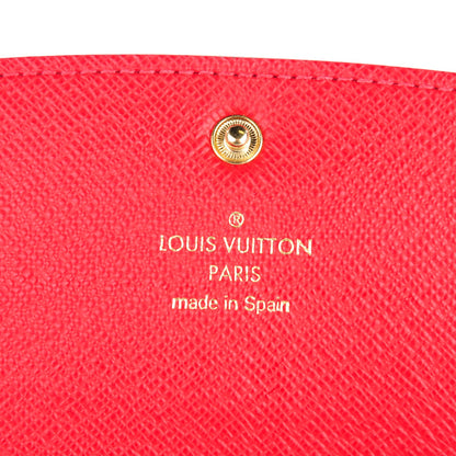 Louis Vuitton Damier Ebene Emilie Wallet Red 6 of 9