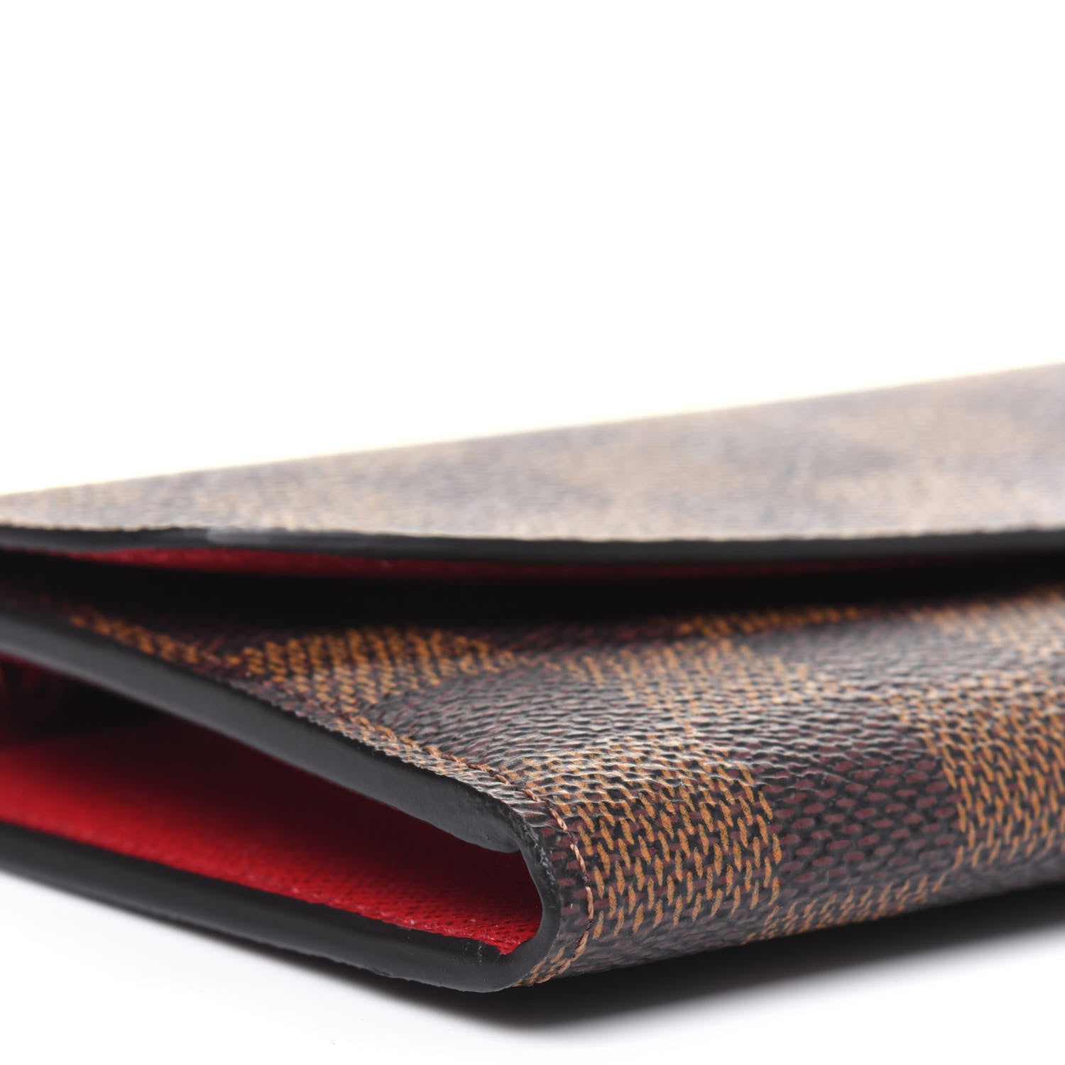Louis Vuitton Damier Ebene Emilie Wallet Red 7 of 9