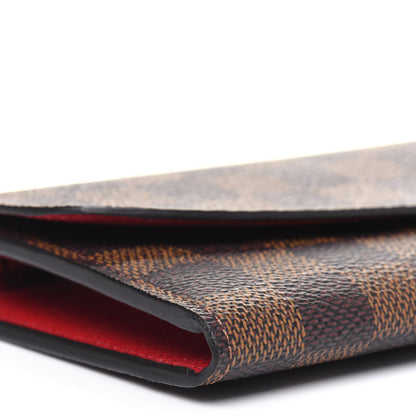 Louis Vuitton Damier Ebene Emilie Wallet Red 7 of 9