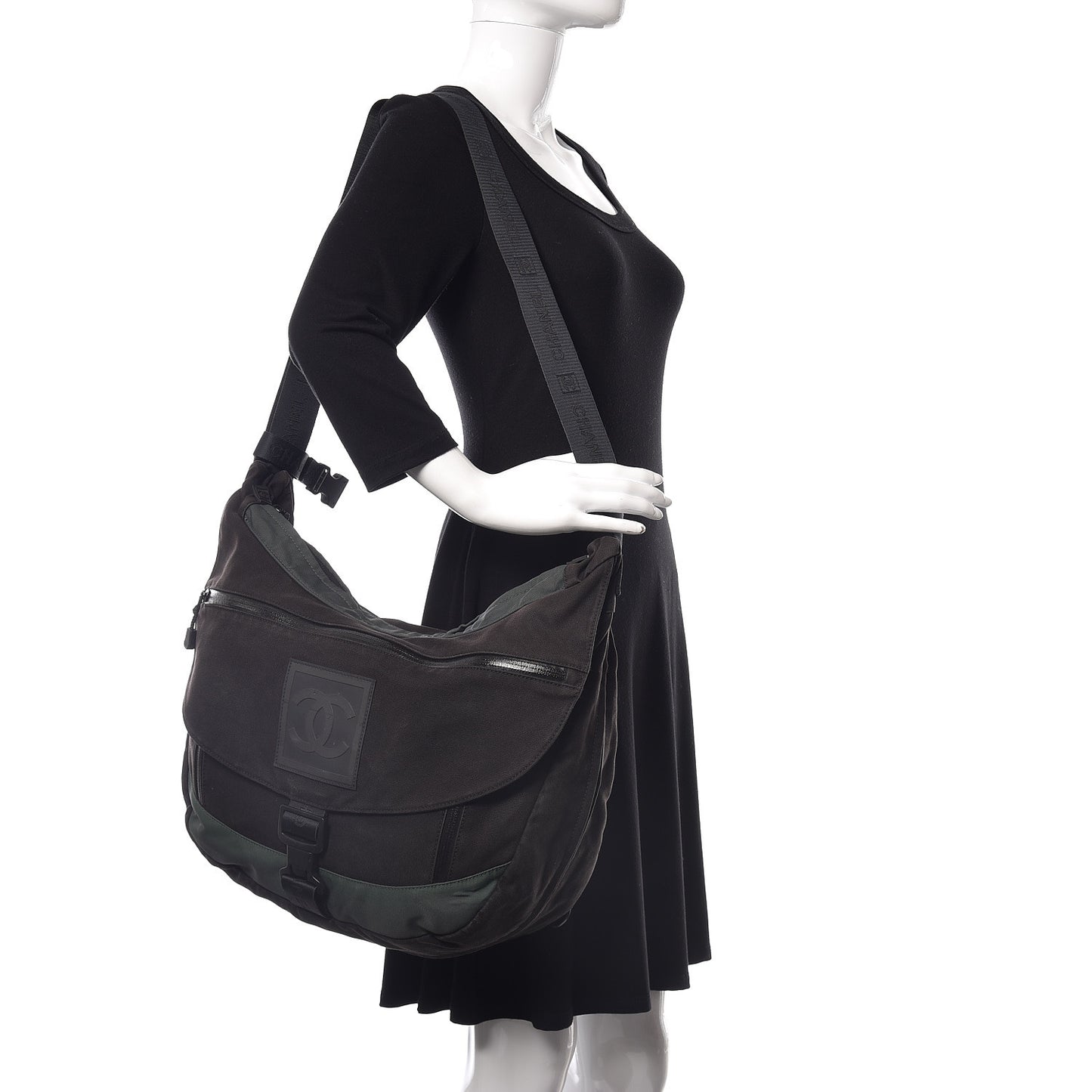 Canvas Nylon Sport Messenger Black