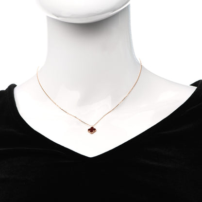 Van Cleef & Arpels 18K Rose Gold Carnelian Sweet Alhambra Pendant Necklace 2 of 5