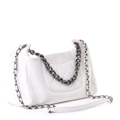 Chanel Calfskin Chain 20s Signature Hobo White 2 of 5