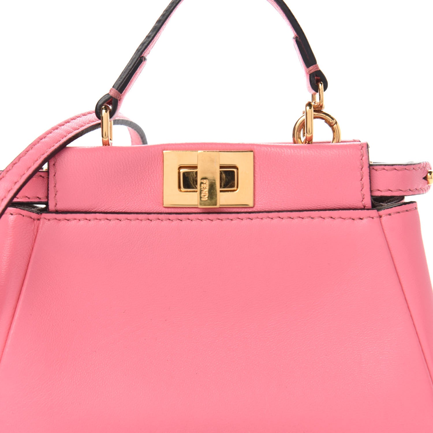 Fendi Shiny Nappa Micro Peekaboo Iconic Satchel Rosa Fluo 9 of 9