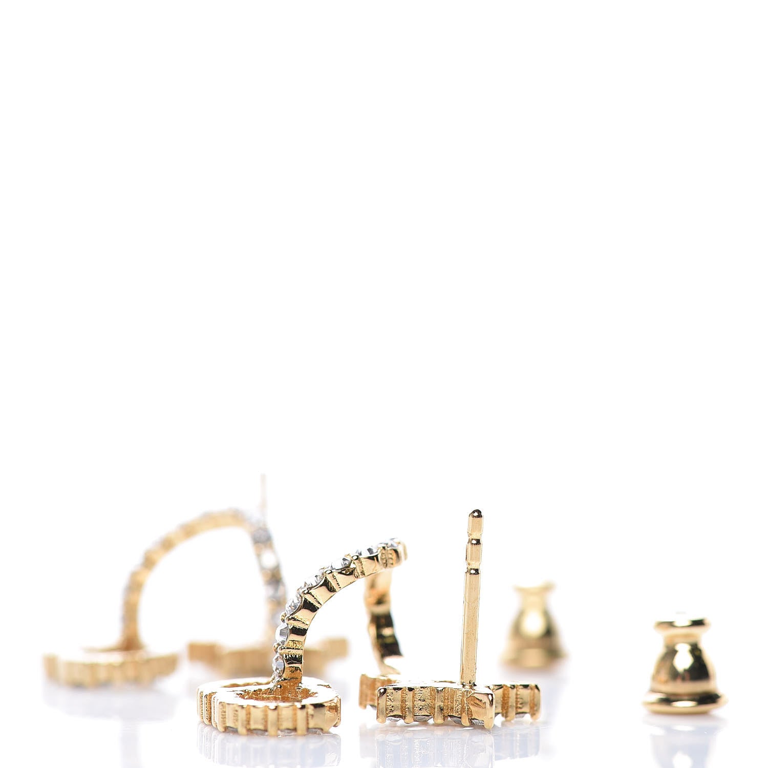 Christian Dior Crystal Clair D Lune Wrap Around Earrings Gold 4 of 5