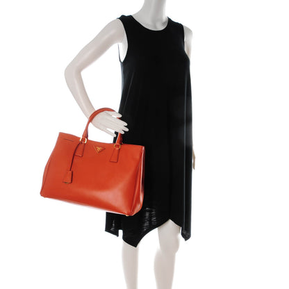 Prada Saffiano Lux Large Tote Papaya 2 of 9