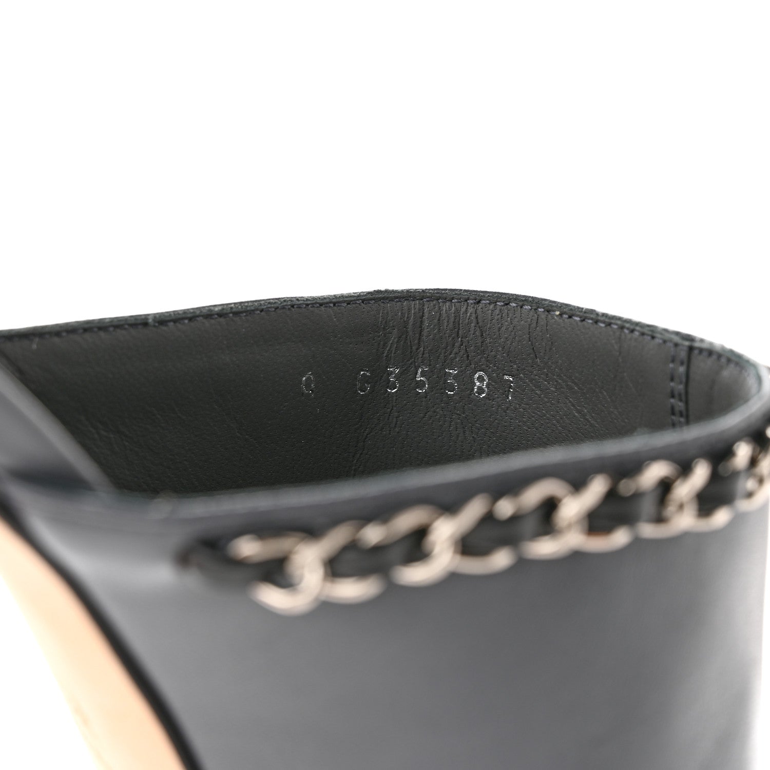 Chanel Lambskin Grosgrain Cap Toe Chain Mule 39.5 Grey 8 of 12