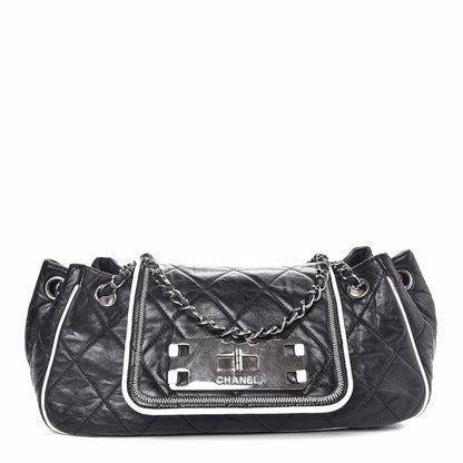 Chanel Lambskin Quilted East West Accordion Flap Black 1 of 14