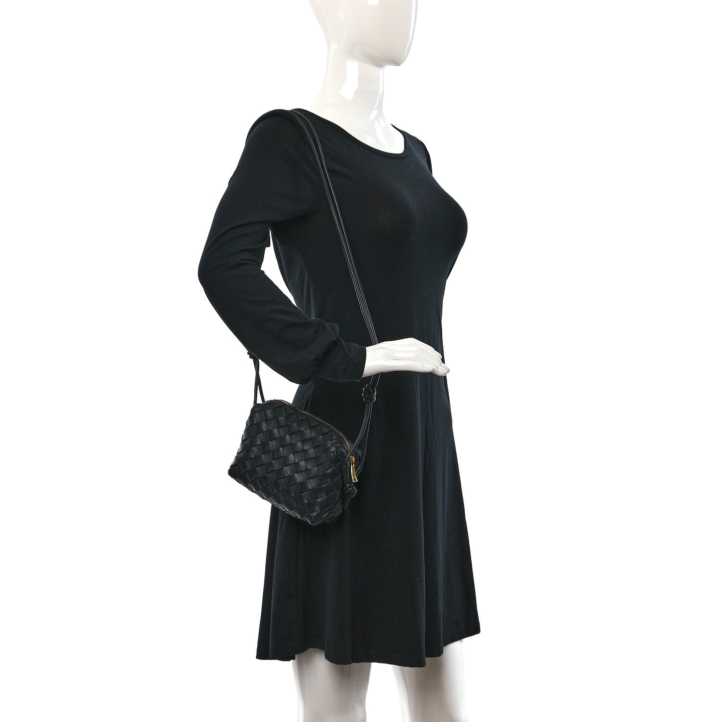 Nappa Intrecciato Mini Loop Camera Bag Black