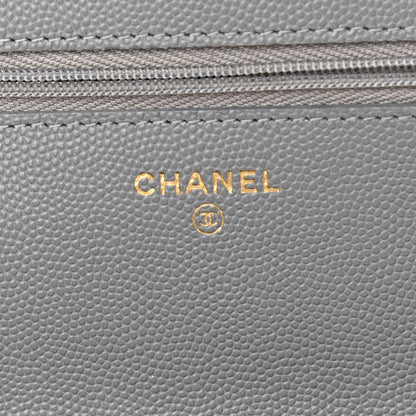 Chanel Caviar Quilted Wallet On Chain WOC Grey 6 of 12