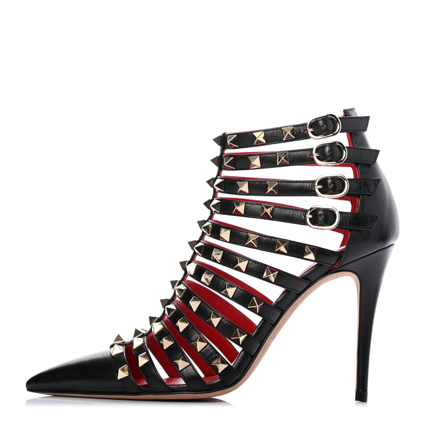 Kidskin Rockstud Alcove Cage 100mm Booties 37 Black