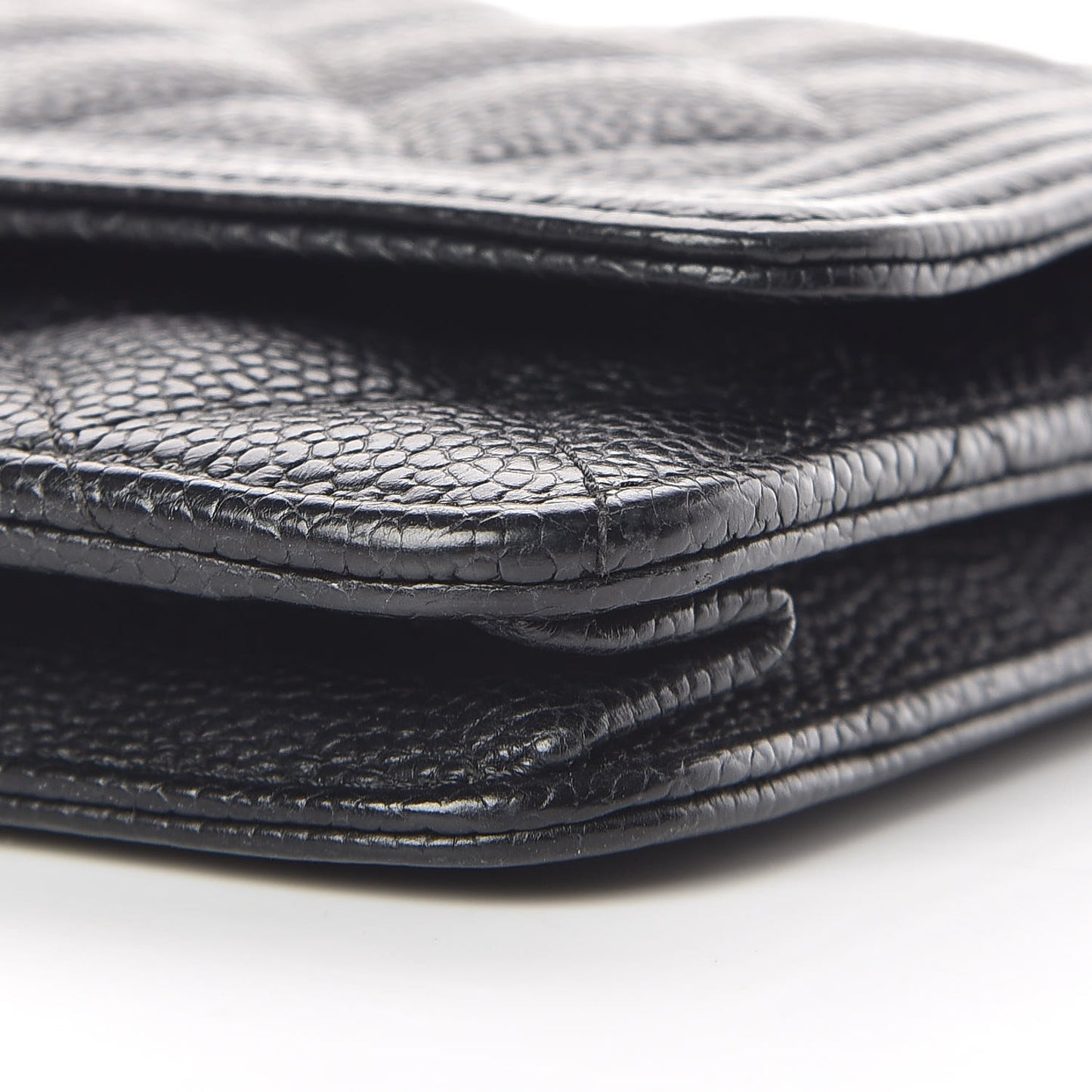 Caviar Quilted Boy Wallet On Chain WOC Black