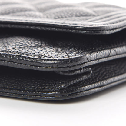 Chanel Caviar Quilted Boy Wallet On Chain WOC Black 9 of 10