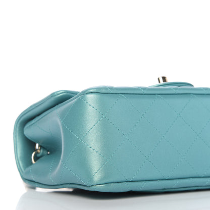 Chanel Iridescent Calfskin Quilted Mini Rectangular Flap Green 6 of 10