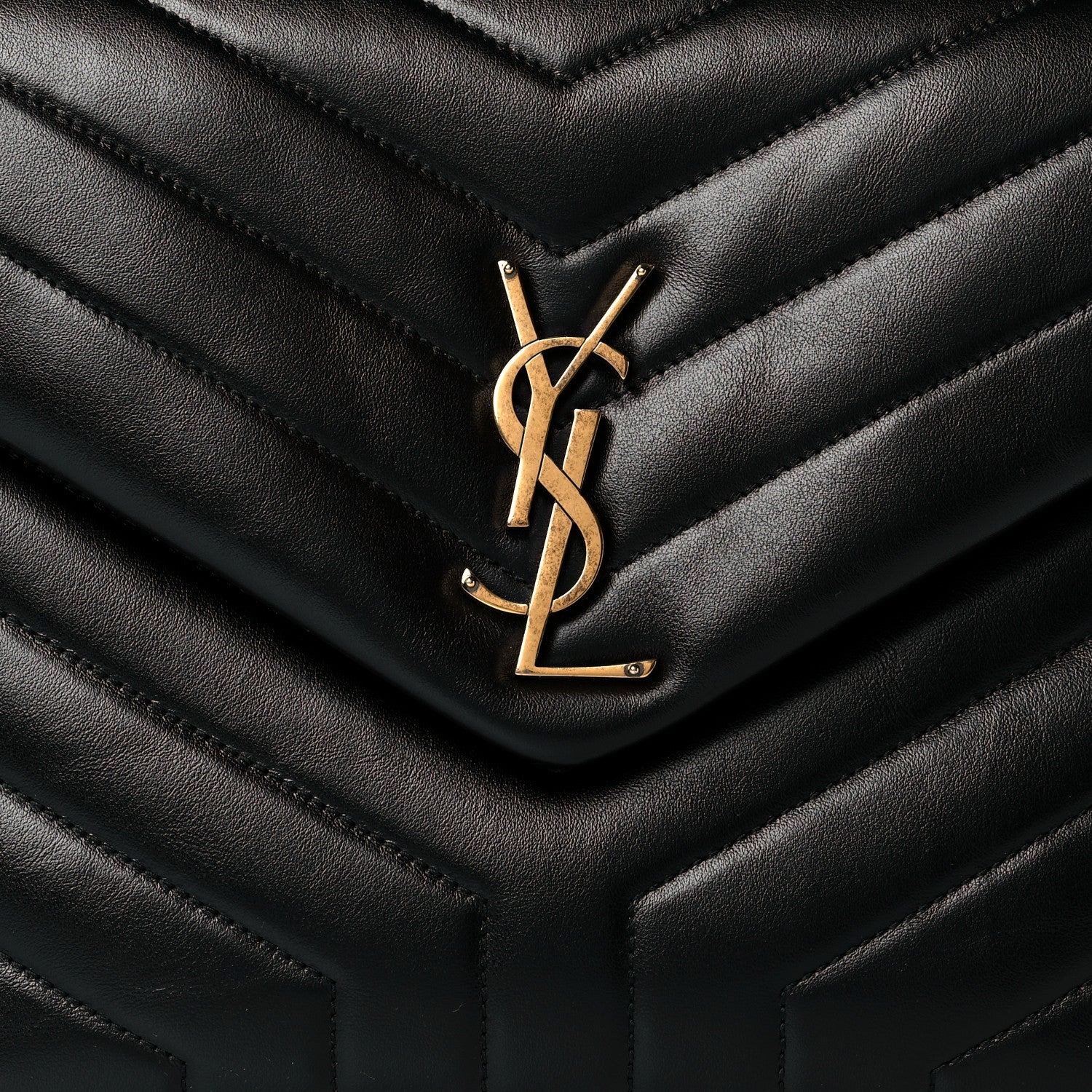 Saint Laurent Calfskin Y Quilted Monogram Medium Loulou Chain Satchel Black 8 of 10