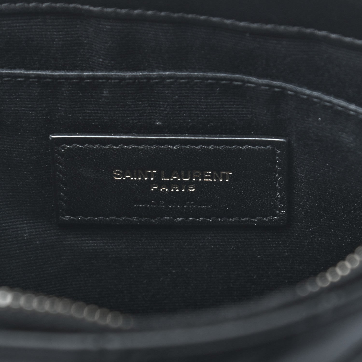 Saint Laurent Calfskin Matelasse Chevron Monogram A5 Wristlet Black 6 of 7