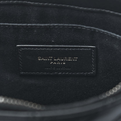 Saint Laurent Calfskin Matelasse Chevron Monogram A5 Wristlet Black 6 of 7