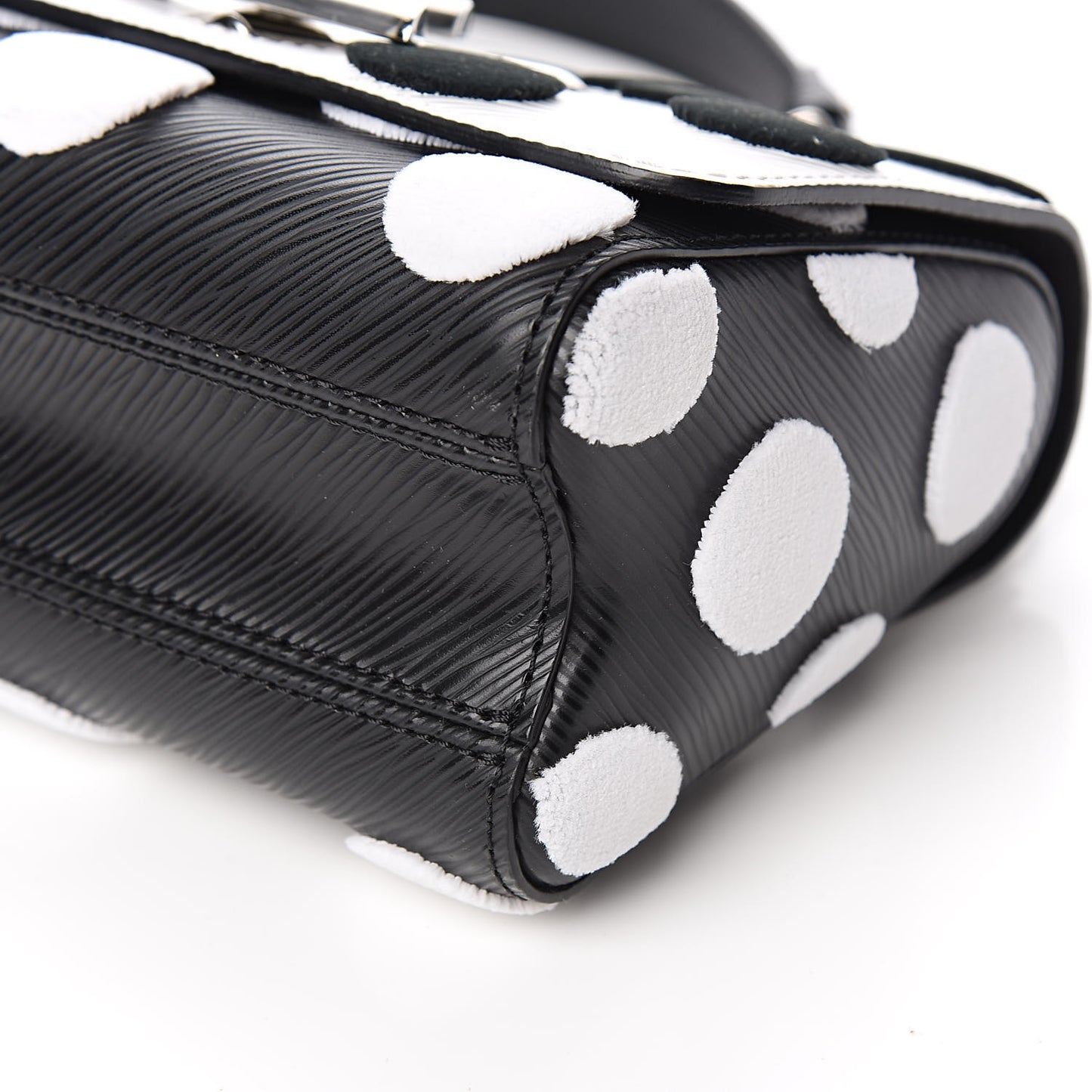 Epi Polka Dots Twist Shoulder Bag PM White Black