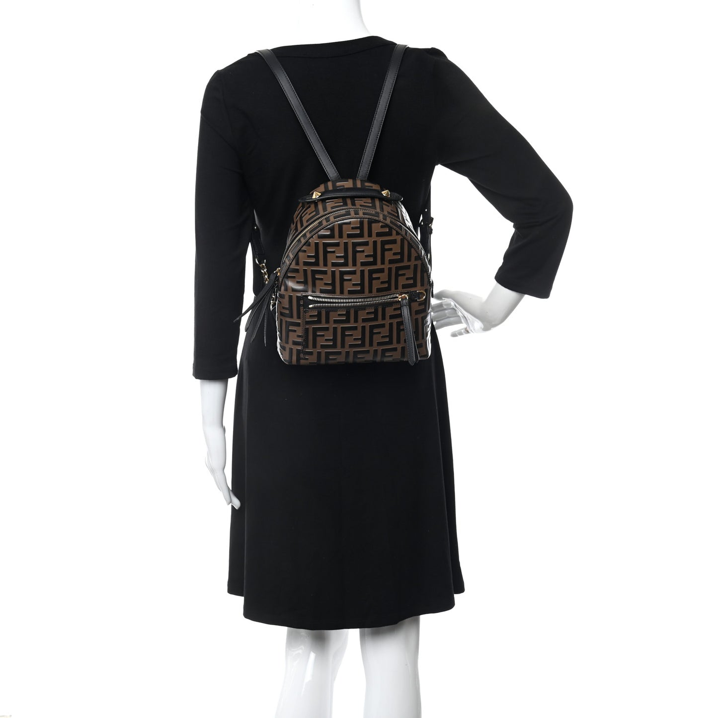 Vitello Bi-Color FF 1974 Embossed Mini Backpack Maya Black