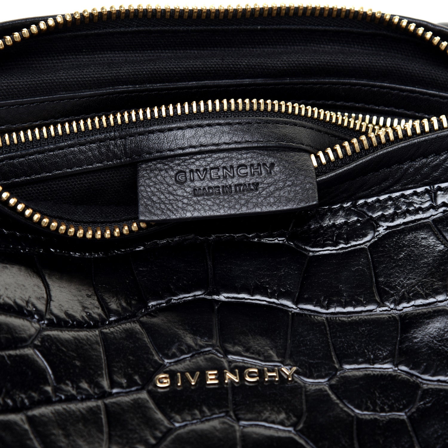 Givenchy Calfskin Crocodile Embossed Small Pandora Black 8 of 10